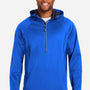 Core 365 Mens Techno Lite 1/4 Zip Wind & Water Resistant Hooded Anorak Jacket - True Royal Blue - New