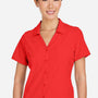 Core 365 Womens Marina Ultra UVP Moisture Wicking Short Sleeve Button Down Shirt - Marina Red - Coming Soon