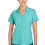 Core 365 Womens Marina Ultra UVP Moisture Wicking Short Sleeve Button Down Shirt - Sea Glass Blue - Coming Soon