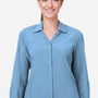 Core 365 Womens Ultra UVP Marina Moisture Wicking Long Sleeve Button Down Shirt - Columbia Blue - Coming Soon