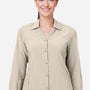Core 365 Womens Ultra UVP Marina Moisture Wicking Long Sleeve Button Down Shirt - Stone Brown - Coming Soon