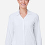 Core 365 Womens Ultra UVP Marina Moisture Wicking Long Sleeve Button Down Shirt - White - Coming Soon