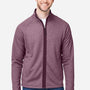 Core 365 Mens Venture Heathered Stripe Moisture Wicking Full Zip Jacket - Burgundy/White - Coming Soon
