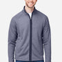 Core 365 Mens Venture Heathered Stripe Moisture Wicking Full Zip Jacket - Classic Navy Blue/White - Coming Soon