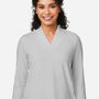 Devon & Jones Womens Raleigh Shawl Collar Moisture Wicking Long Sleeve Shirt - Grey - Coming Soon