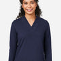 Devon & Jones Womens Raleigh Shawl Collar Moisture Wicking Long Sleeve Shirt - Navy Blue - Coming Soon