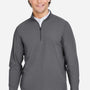 Devon & Jones Mens CrownLux Windsor Welded Moisture Wicking 1/4 Zip Sweatshirt - Graphite Grey - New