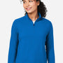 Devon & Jones Womens Raleigh Stretch Moisture Wicking 1/4 Zip Sweatshirt - French Blue - Coming Soon