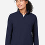 Devon & Jones Womens Raleigh Stretch Moisture Wicking 1/4 Zip Sweatshirt - Navy Blue - Coming Soon