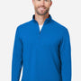 Devon & Jones Mens Raleigh Stretch Moisture Wicking 1/4 Zip Sweatshirt - French Blue - Coming Soon