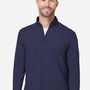Devon & Jones Mens Raleigh Stretch Moisture Wicking 1/4 Zip Sweatshirt - Navy Blue - Coming Soon