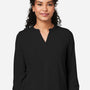 Devon & Jones Womens Raleigh Moisture Wicking V-Neck Long Sleeve Shirt - Black - Coming Soon