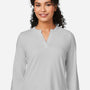 Devon & Jones Womens Raleigh Moisture Wicking V-Neck Long Sleeve Shirt - Grey - Coming Soon