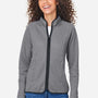 Core 365 Womens Venture Heathered Stripe Moisture Wicking Full Zip Jacket - Black/White - Coming Soon