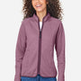 Core 365 Womens Venture Heathered Stripe Moisture Wicking Full Zip Jacket - Burgundy/White - Coming Soon