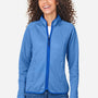 Core 365 Womens Venture Heathered Stripe Moisture Wicking Full Zip Jacket - True Royal Blue/White - Coming Soon
