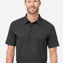 Devon & Jones Mens CrownLux Geo Performance Moisture Wicking Short Sleeve Polo Shirt - Black/Graphite Grey - Coming Soon
