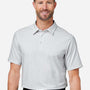 Devon & Jones Mens CrownLux Geo Performance Moisture Wicking Short Sleeve Polo Shirt - White/Silver Grey - Coming Soon