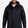 Core 365 Mens Techno Lite Insulated Wind & Water Resistant Full Zip Hooded Jacket - Black - New