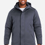 Core 365 Mens Techno Lite Insulated Wind & Water Resistant Full Zip Hooded Jacket - Carbon Grey - New