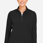 Devon & Jones Womens CrownLux Windsor Welded Moisture Wicking 1/4 Zip Sweatshirt - Black - Coming Soon