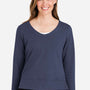 Devon & Jones Womens Charleston V-Neck Sweatshirt - Navy Blue Melange - Coming Soon