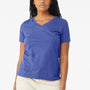 Bella + Canvas Womens CVC Short Sleeve V-Neck T-Shirt - Heather True Royal Blue
