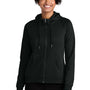 Allmade Womens CVC Fleece Full Zip Hooded Sweatshirt Hoodie w/ Pockets - Deep Black - NEW