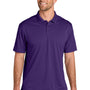 Port Authority Mens Wearever Moisture Wicking Pique Short Sleeve Polo Shirt - Prism Purple