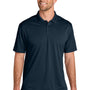 Port Authority Mens Wearever Moisture Wicking Pique Short Sleeve Polo Shirt - River Navy Blue