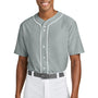 A4 Mens Short Sleeve Full Button Baseball Jersey - Grey - COMING SOON