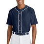 A4 Mens Short Sleeve Full Button Baseball Jersey - Navy Blue - COMING SOON