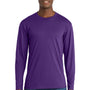 Port & Company Mens Fan Favorite Long Sleeve Crewneck T-Shirt - Team Purple