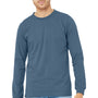 Bella + Canvas Mens Jersey Long Sleeve Crewneck T-Shirt - Steel Blue - NEW