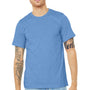 Bella + Canvas Mens Heather CVC Short Sleeve Crewneck T-Shirt - Heather Carolina Blue - NEW