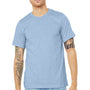 Bella + Canvas Mens Heather CVC Short Sleeve Crewneck T-Shirt - Heather Baby Blue - NEW