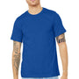 Bella + Canvas Mens Heather CVC Short Sleeve Crewneck T-Shirt - Solid True Royal Blue - NEW