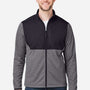Core 365 Mens Venture Heathered Stripe Hybrid Moisture Wicking Full Zip Jacket - Black/White - Coming Soon
