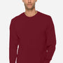 Lane Seven Mens Heavyweight Long Sleeve Crewneck T-Shirt - Burgundy - New