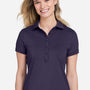 Fairway & Greene Womens Claire Tech Moisture Wicking Short Sleeve Polo Shirt - Eclipse Blue - New