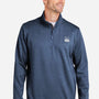 Huk Mens Cold Front Water Resistant 1/4 Zip Sweatshirt w/ Pockets - Heather Naval Academy Blue - Coming Soon