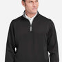 Fairway & Greene Mens Caves Moisture Wicking 1/4 Zip Tech Sweatshirt - Black/Heather Dark Shadow Grey - Coming Soon