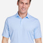Fairway & Greene Mens USA Made Mini Stripe Tech UPF 50+ Short Sleeve Polo Shirt - Bluff Blue - New