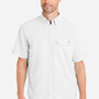 Huk Mens Tide Point Moisture Wicking Short Sleeve Button Down Shirt w/ Pocket - White - New