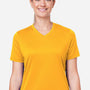 Team 365 Womens Zone Performance Mesh Moisture Wicking Short Sleeve V-Neck T-Shirt - Athletic Gold - Coming Soon