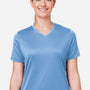 Team 365 Womens Zone Performance Mesh Moisture Wicking Short Sleeve V-Neck T-Shirt - Light Blue - Coming Soon