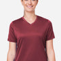 Team 365 Womens Zone Performance Mesh Moisture Wicking Short Sleeve V-Neck T-Shirt - Maroon - Coming Soon