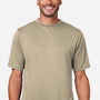 Team 365 Mens Zone Performance Mesh Moisture Wicking Short Sleeve Crewneck T-Shirt - Desert Khaki Brown - Coming Soon