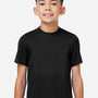 Team 365 Youth Zone Performance Mesh Moisture Wicking Short Sleeve Crewneck T-Shirt - Black - New