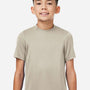 Team 365 Youth Zone Performance Mesh Moisture Wicking Short Sleeve Crewneck T-Shirt - Desert Khaki Brown - New